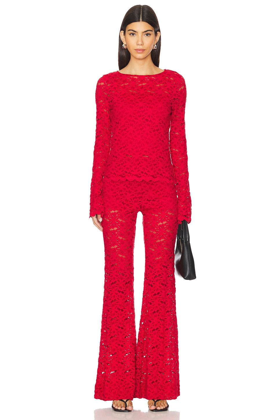 Bowie Top Radiant Red Lace