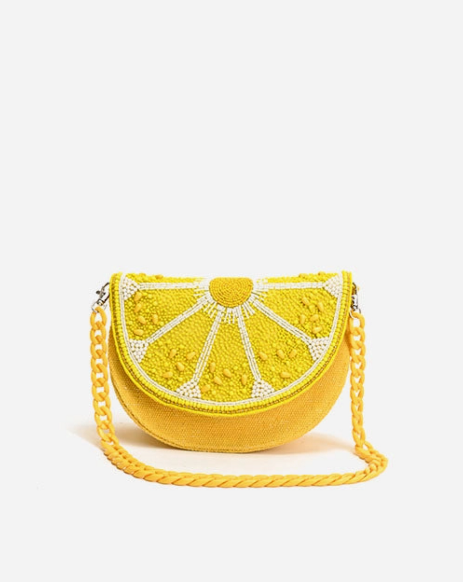 Couture Crescent Lemon Shoulder Bag