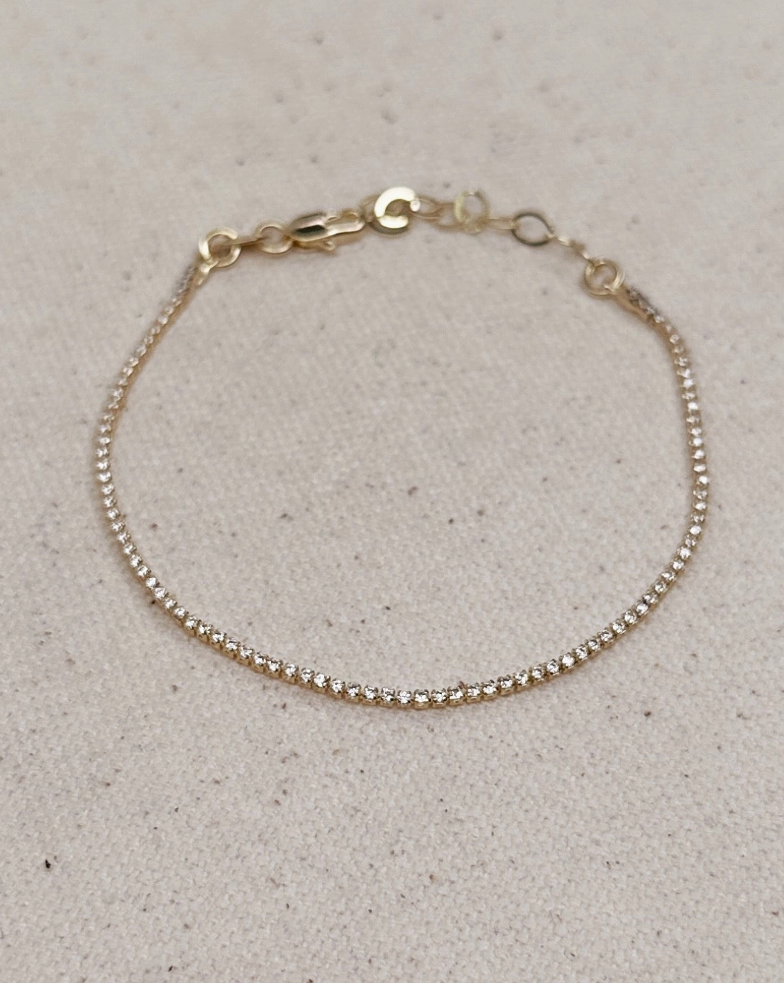 18k Gold Filled 1.2mm Cz Tennis Bracelet