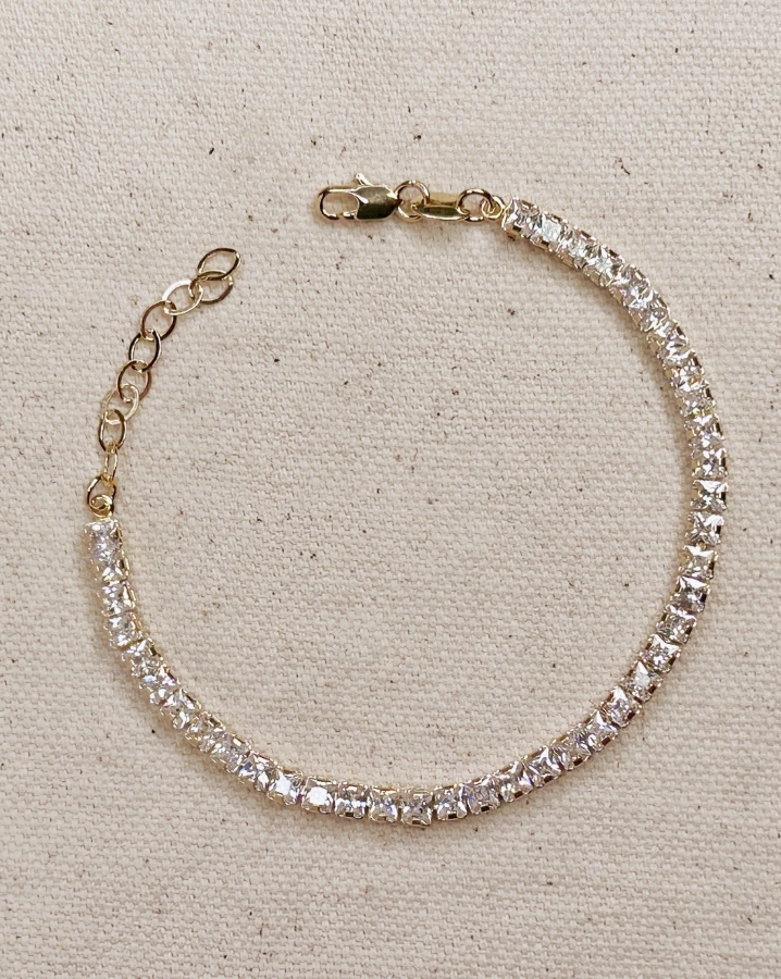 18k Gold Filled 3mm Cz Tennis Bracelet