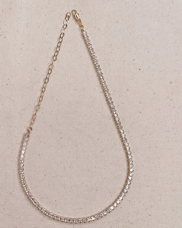 18k Gold Filled 3mm Cz Tennis Necklace
