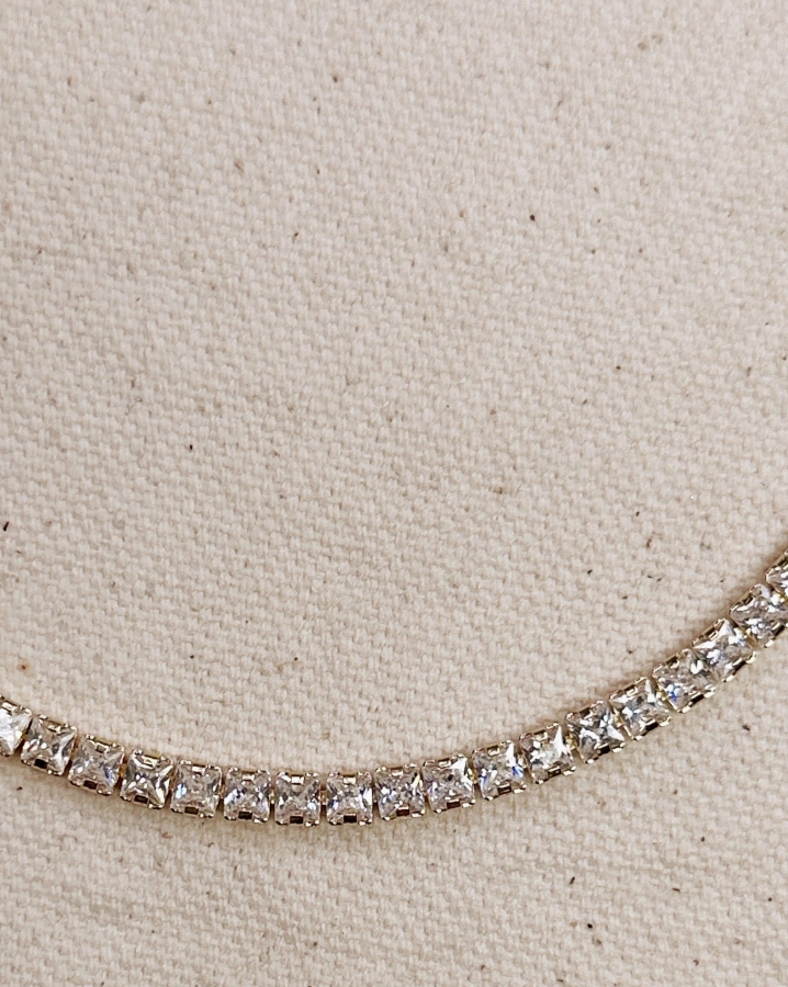 18k Gold Filled 3mm Cz Tennis Necklace