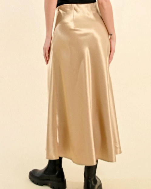 LONG SATIN SKIRT