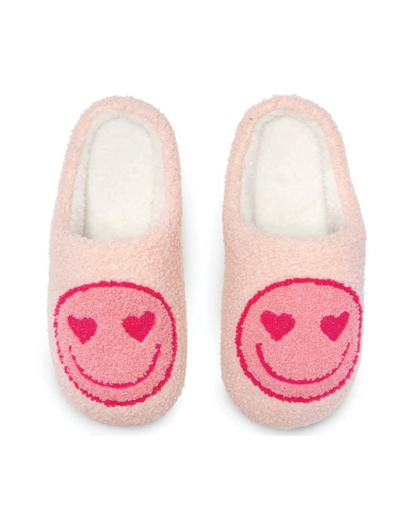 Slippers - Heart Eyes Happy Faces - Pink