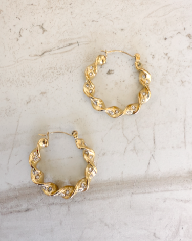 Zircon Twisted Hoops