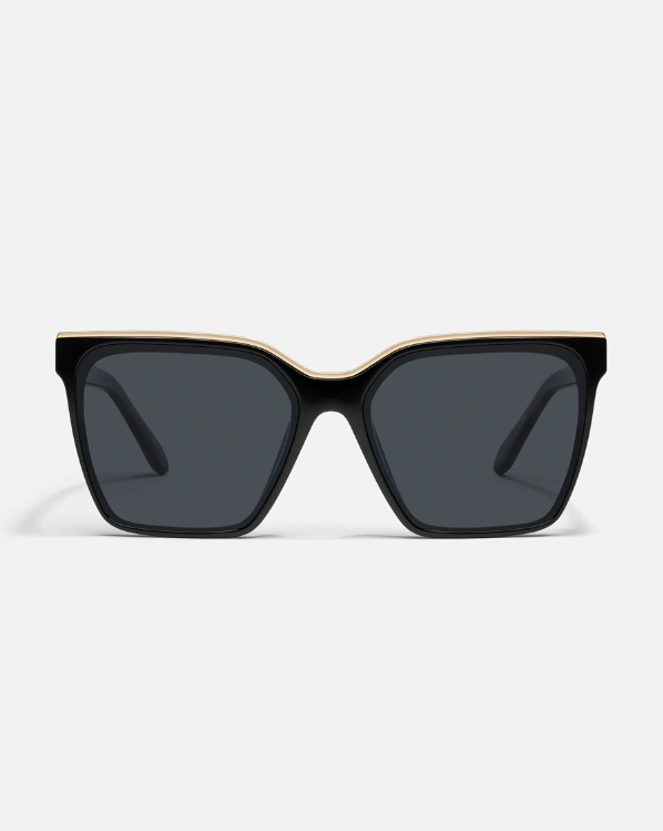 LEVEL UP - Black Gold Frame / Smoke Polarized Lens