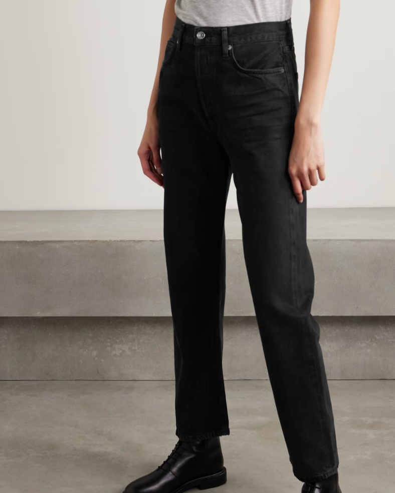 90's Pinch Waist High Rise Straight In Crushed