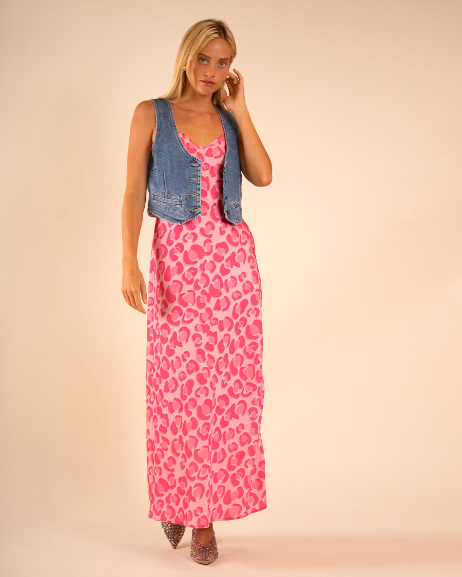 Lennon Zipslip™️ Dress Pink Shaded Leopard