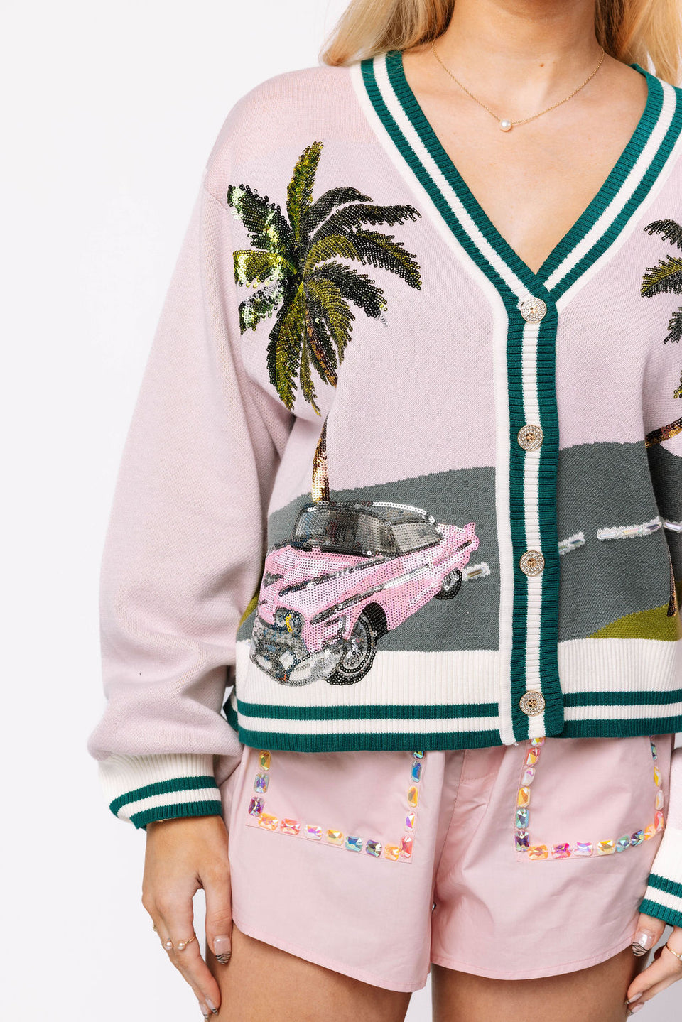 Vintage Palm Tree Scene Cardigan