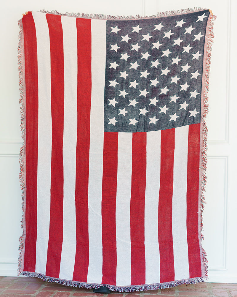 American Flag Jacquard Blanket