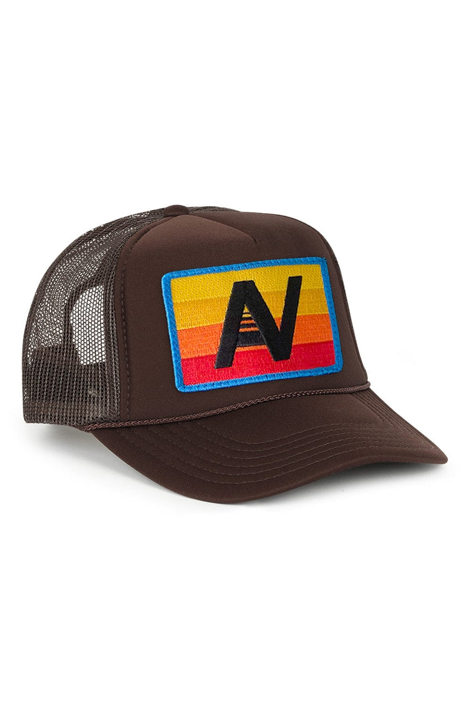 AVIATOR NATION LOGO RAINBOW - LOW RISE TRUCKER HAT (Brown)