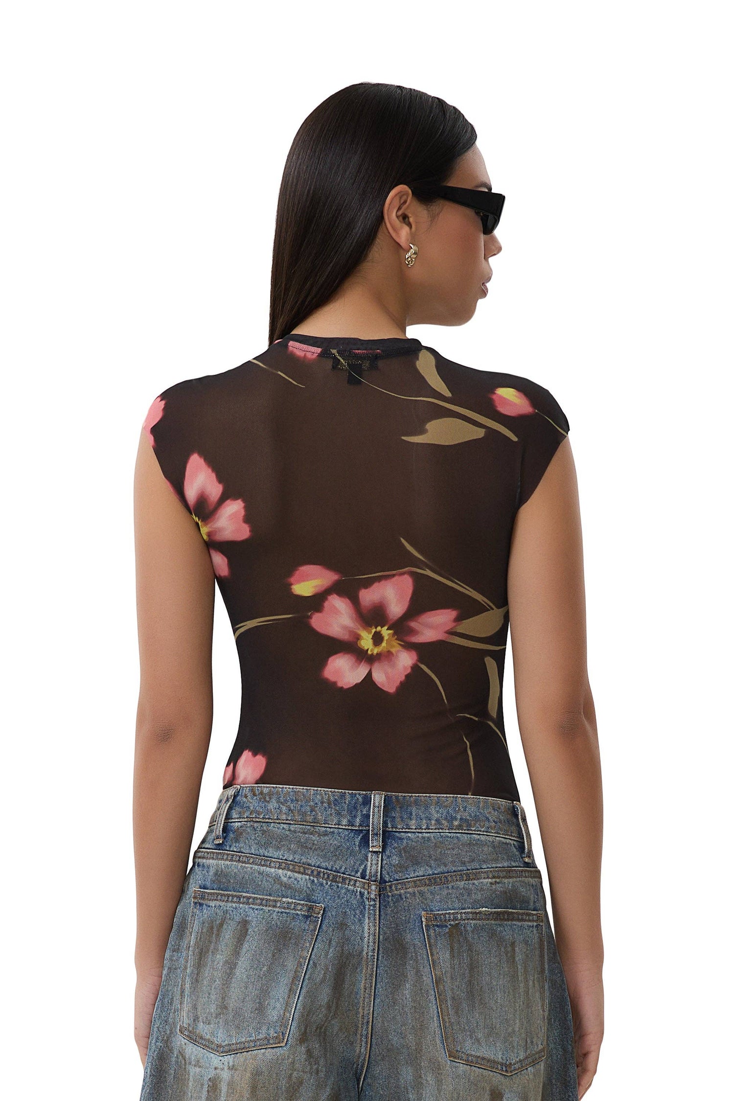 Nina Top - Black Floral