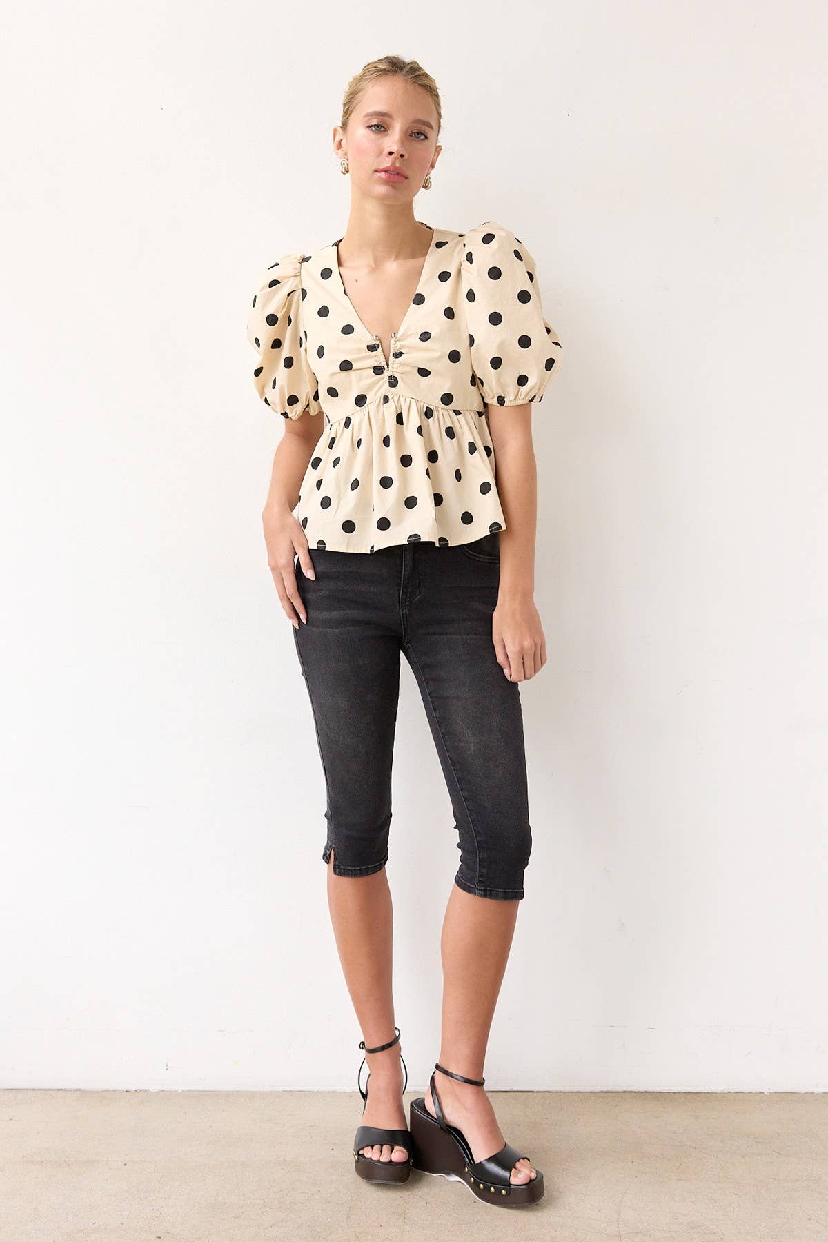 Voluminous Polka Dot Blouse - RT1129