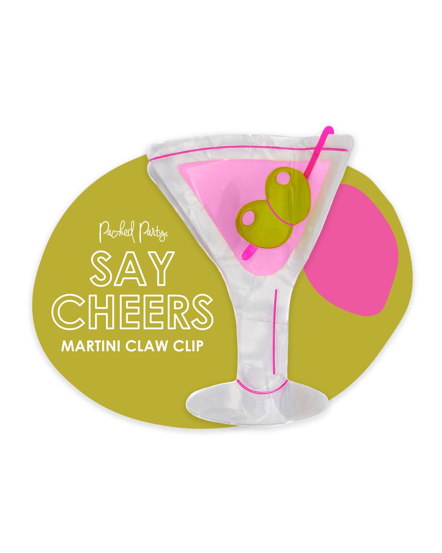 SAY CHEERS MARTINI HAIR CLAW CLIP