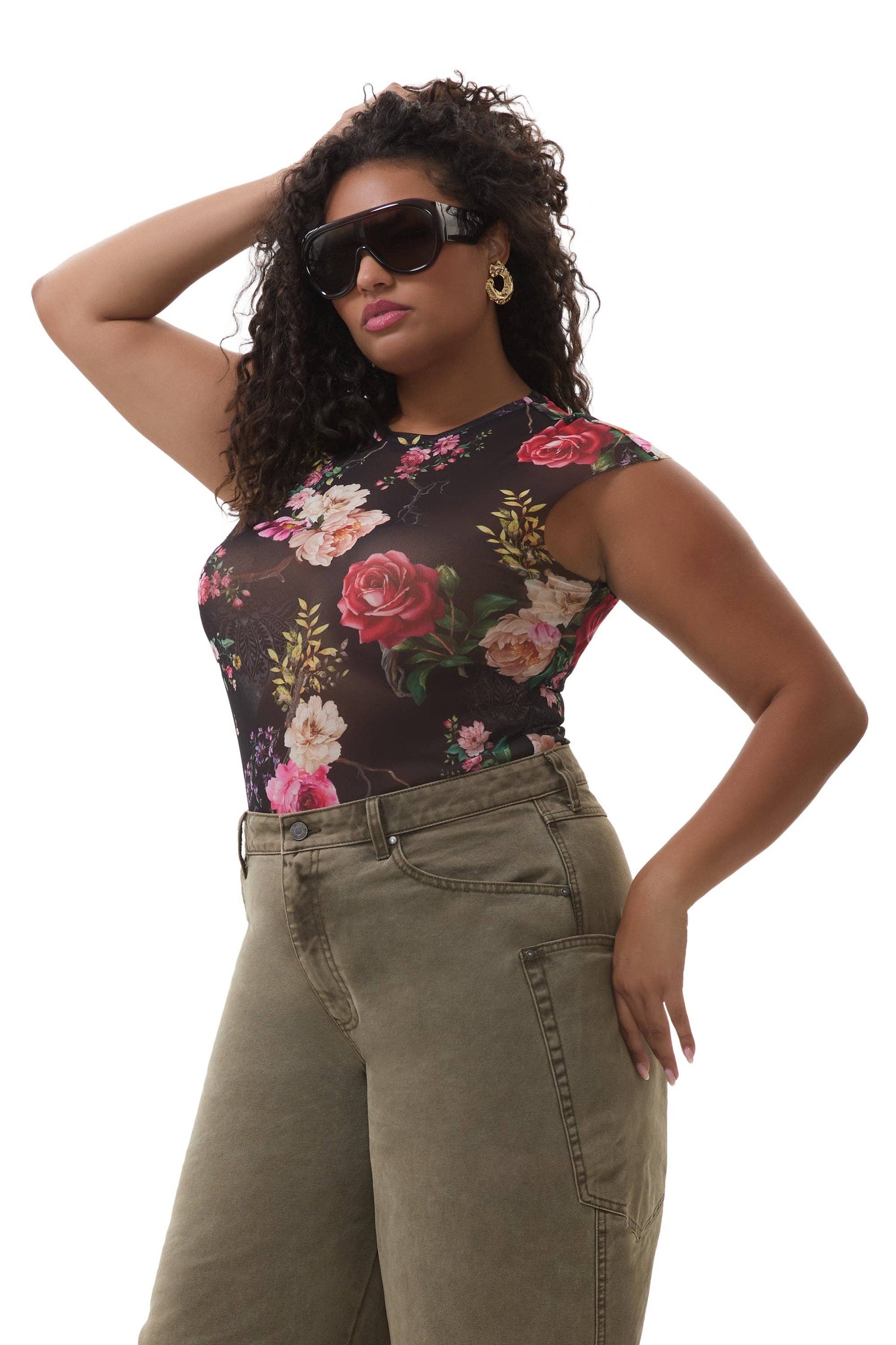 Nina Top - Noir Summer Rose