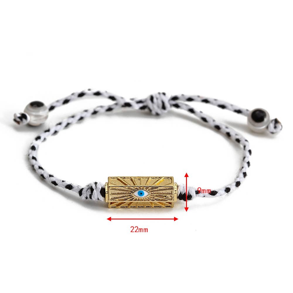 Friendship Bracelet- Enamel Steel, Cord, Slider fit