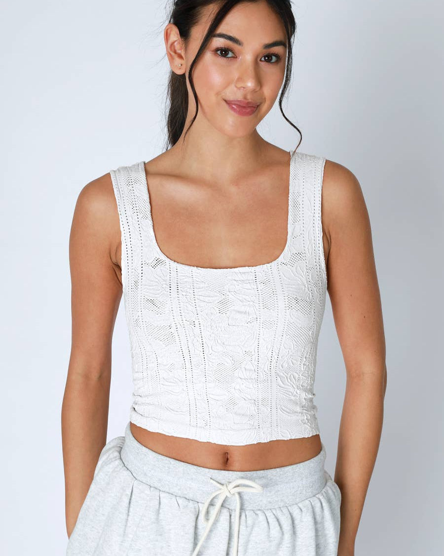 Double Lace Square Crop Top