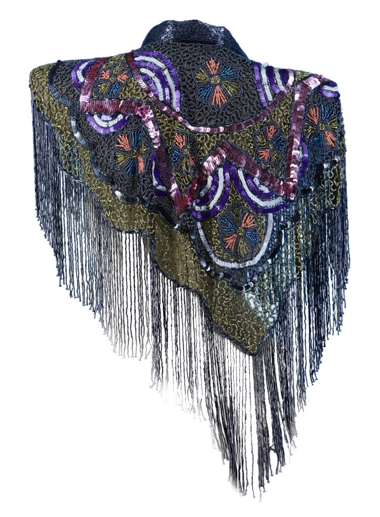 Beaded Vintage Inspired Scarf with Collar
