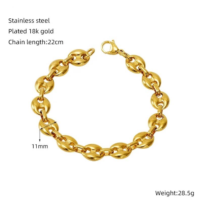 Puffy Mariner Bracelet Stainless Steel