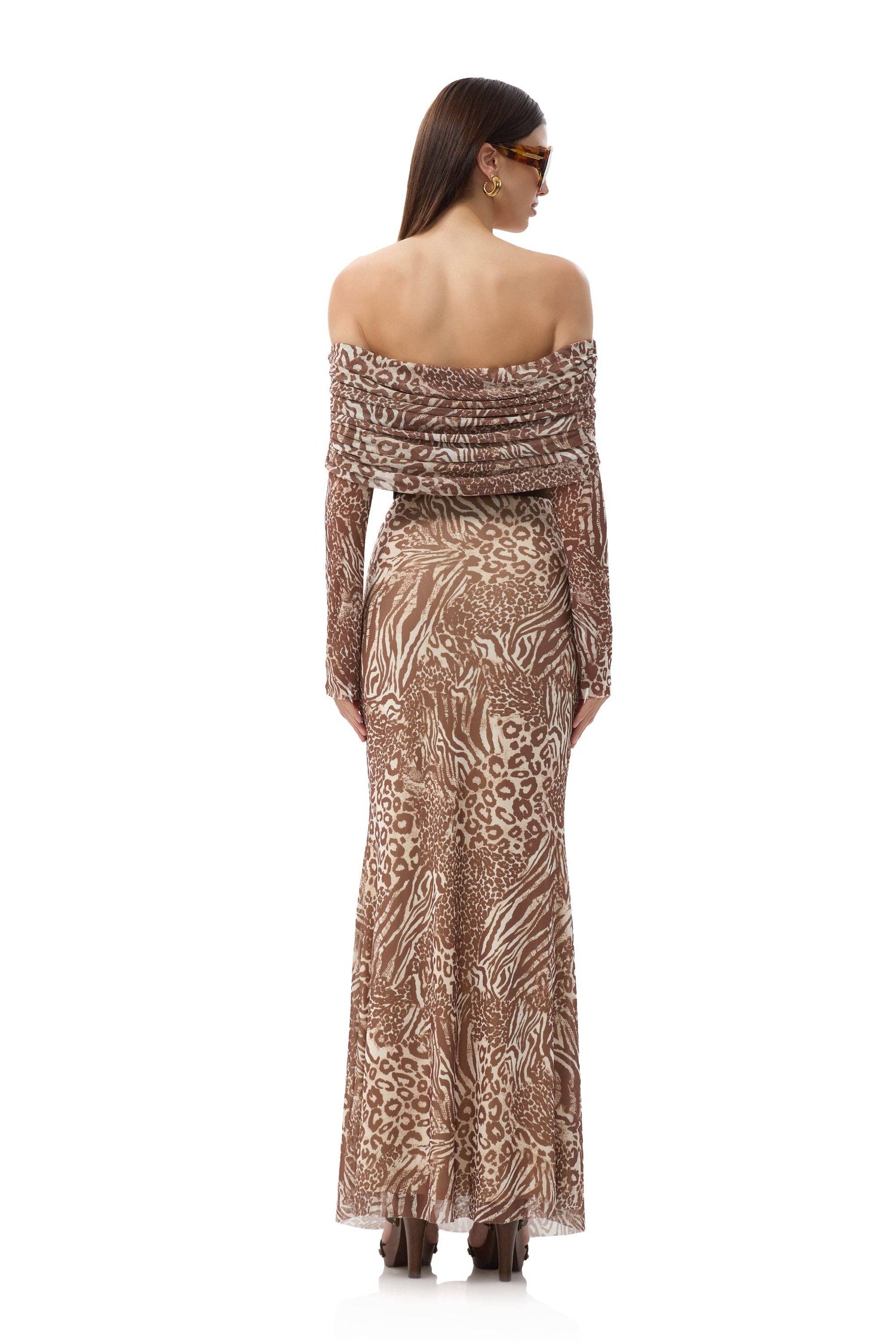 Thelma Dress - Taupe Animal
