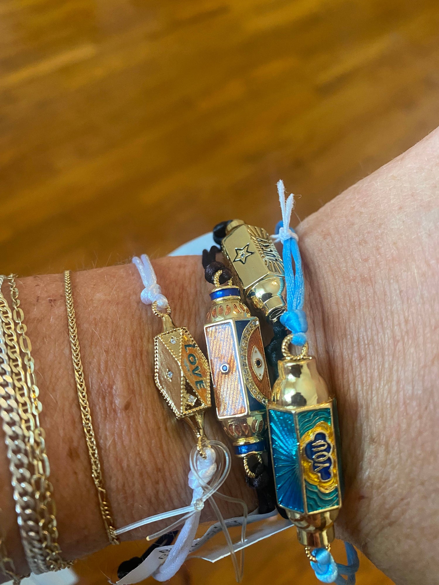 Friendship Bracelet- Enamel Steel, Cord, Slider fit