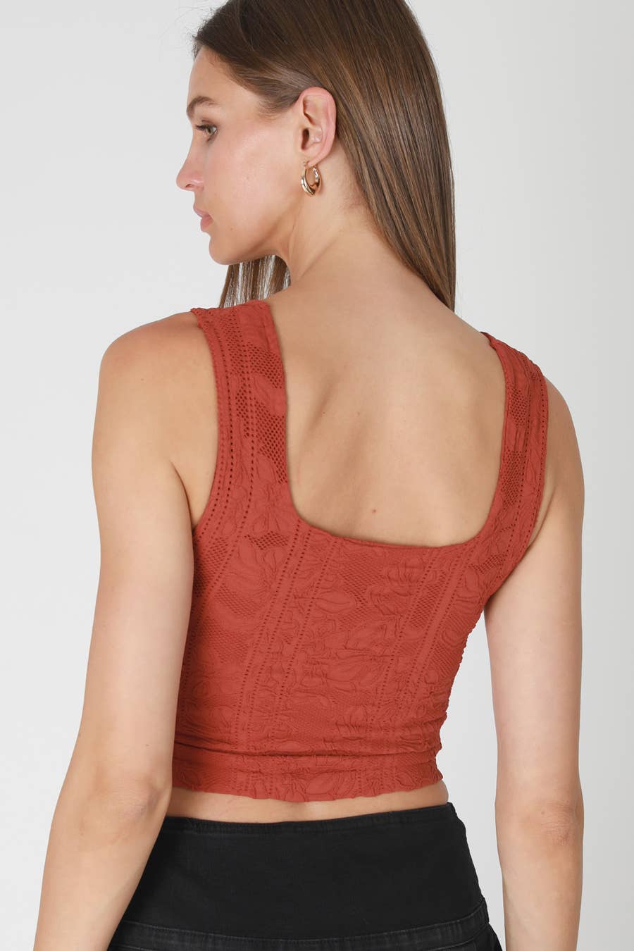 Double Lace Square Crop Top