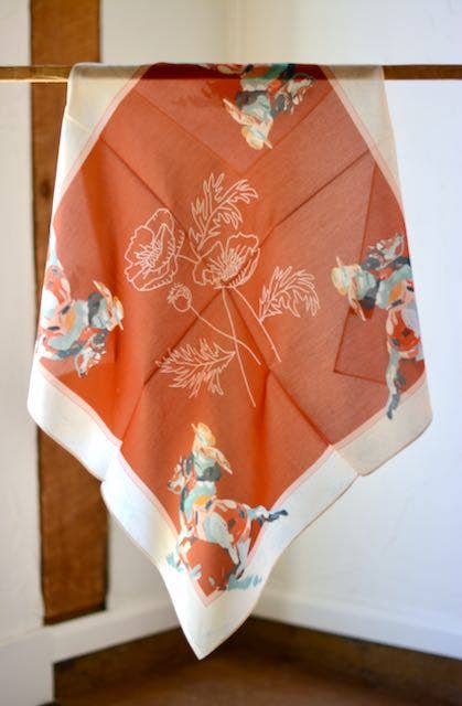 Poppy Cowgirl: Western Scarf Bandana Silk Tencel Wild Rag
