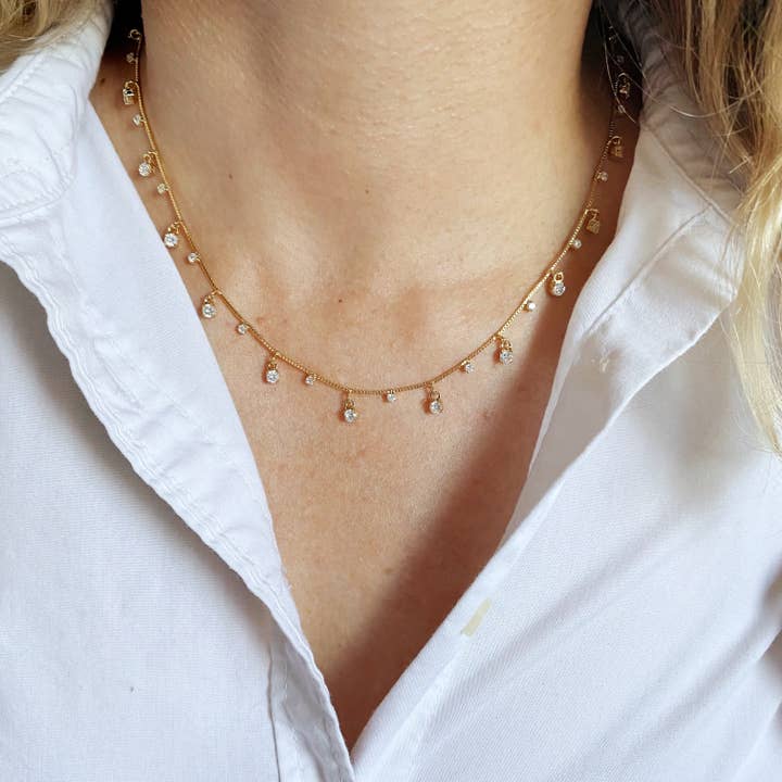 18k Gold Filled Sparkling Necklace