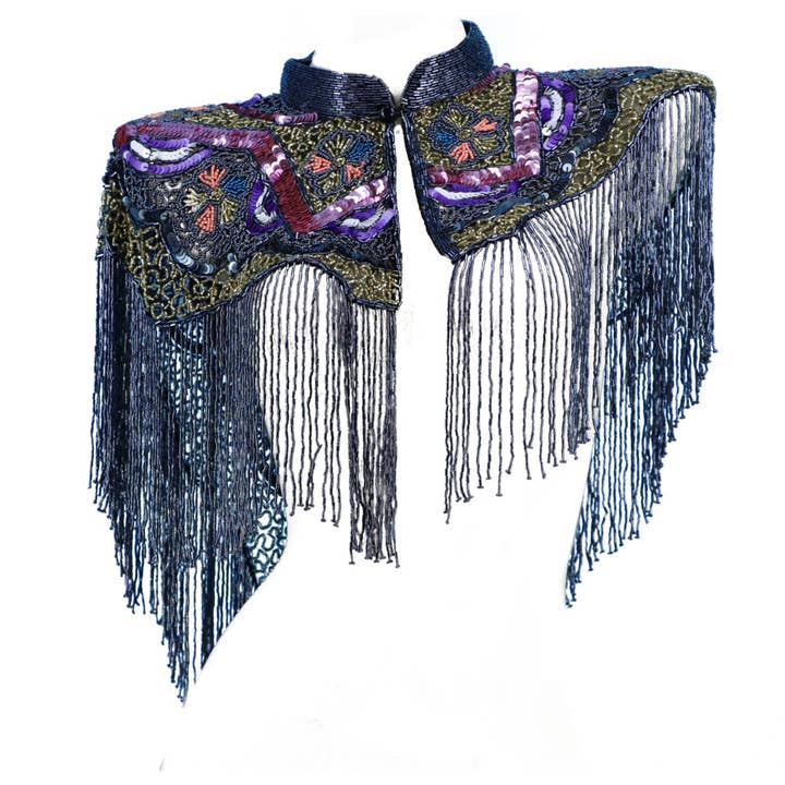 Beaded Vintage Inspired Scarf with Collar