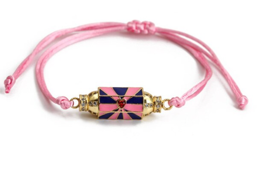 Friendship Bracelet- Enamel Steel, Cord, Slider fit