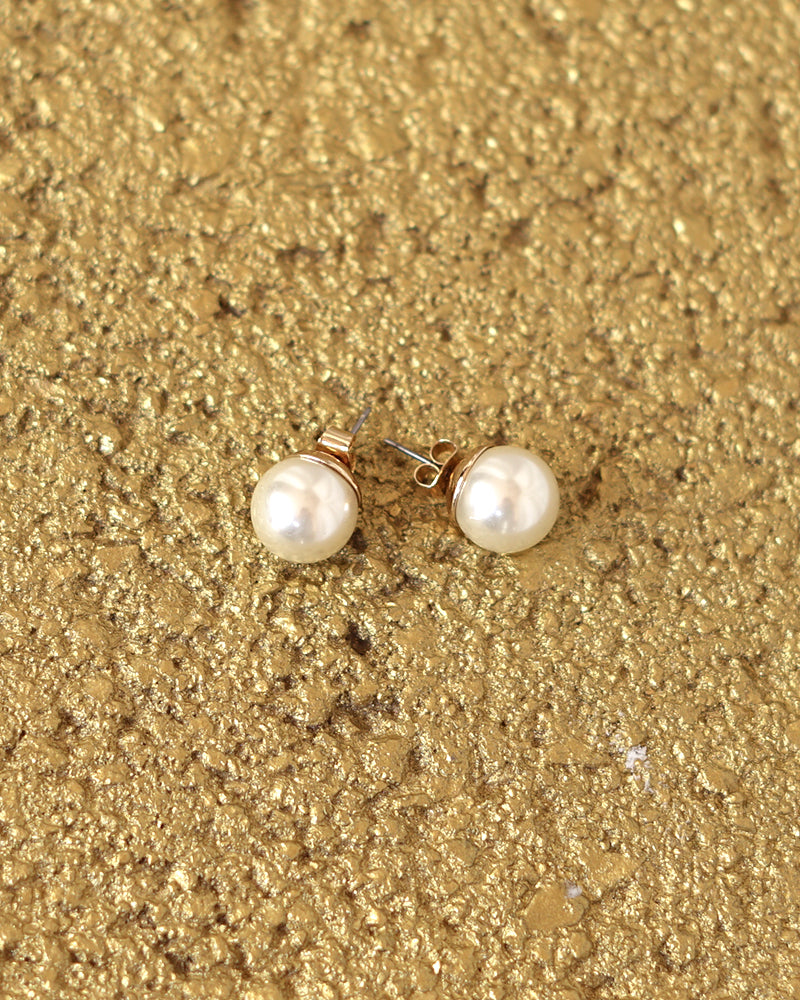 Love White Pearl Earrings