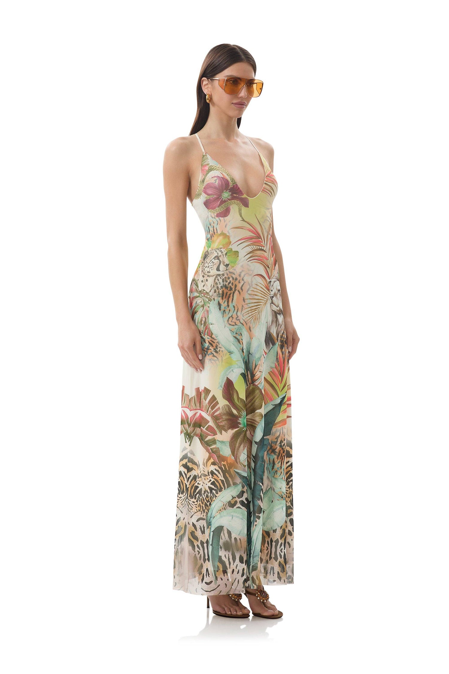 Romy Dress - Placed Desert Tropic