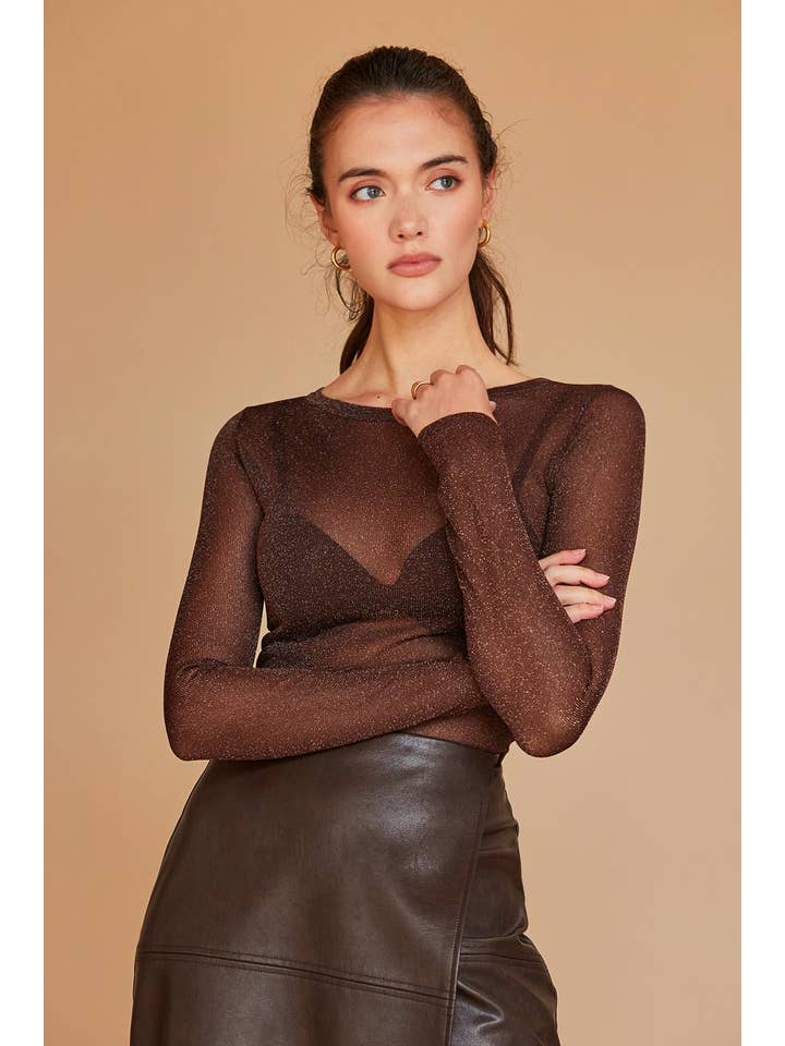 Eliana Lurex Sheer Top