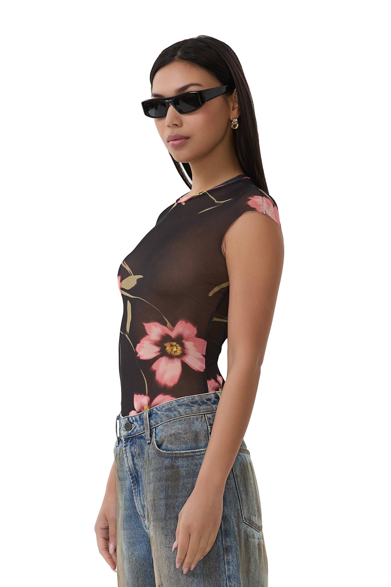 Nina Top - Black Floral