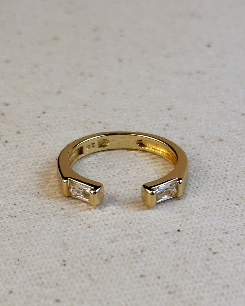 18k Gold Filled Baguette Cz Band Ring