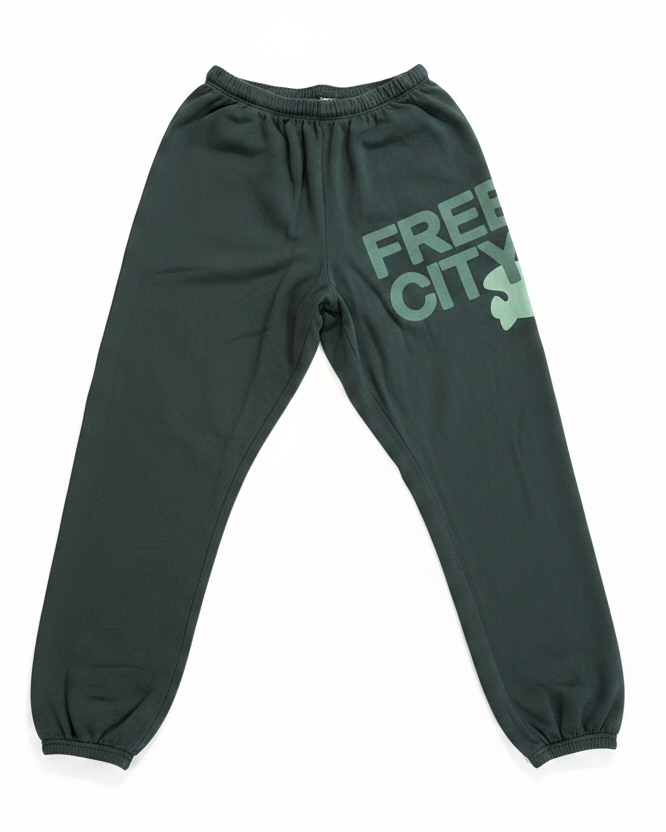 Free City Forest Green Sweatpants Flat Lay