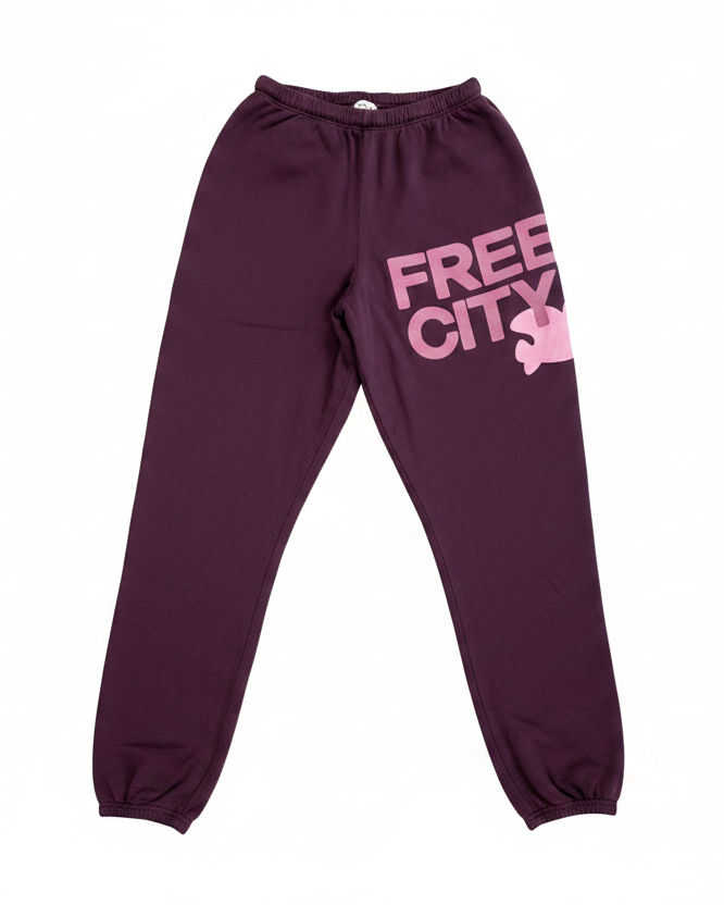 Free City Plum Sweatpants Flat Lay