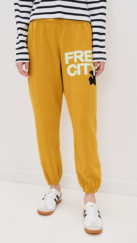 FREECITY sweatpant - yellow plant
