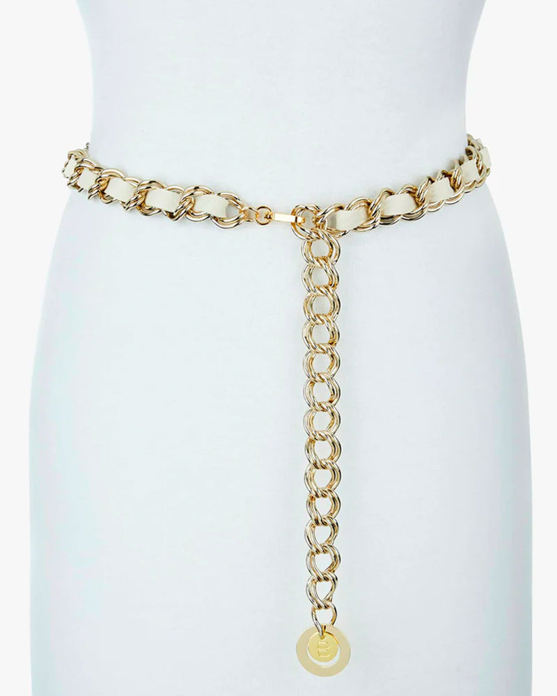 Lourdes Pebbled Leather Belt