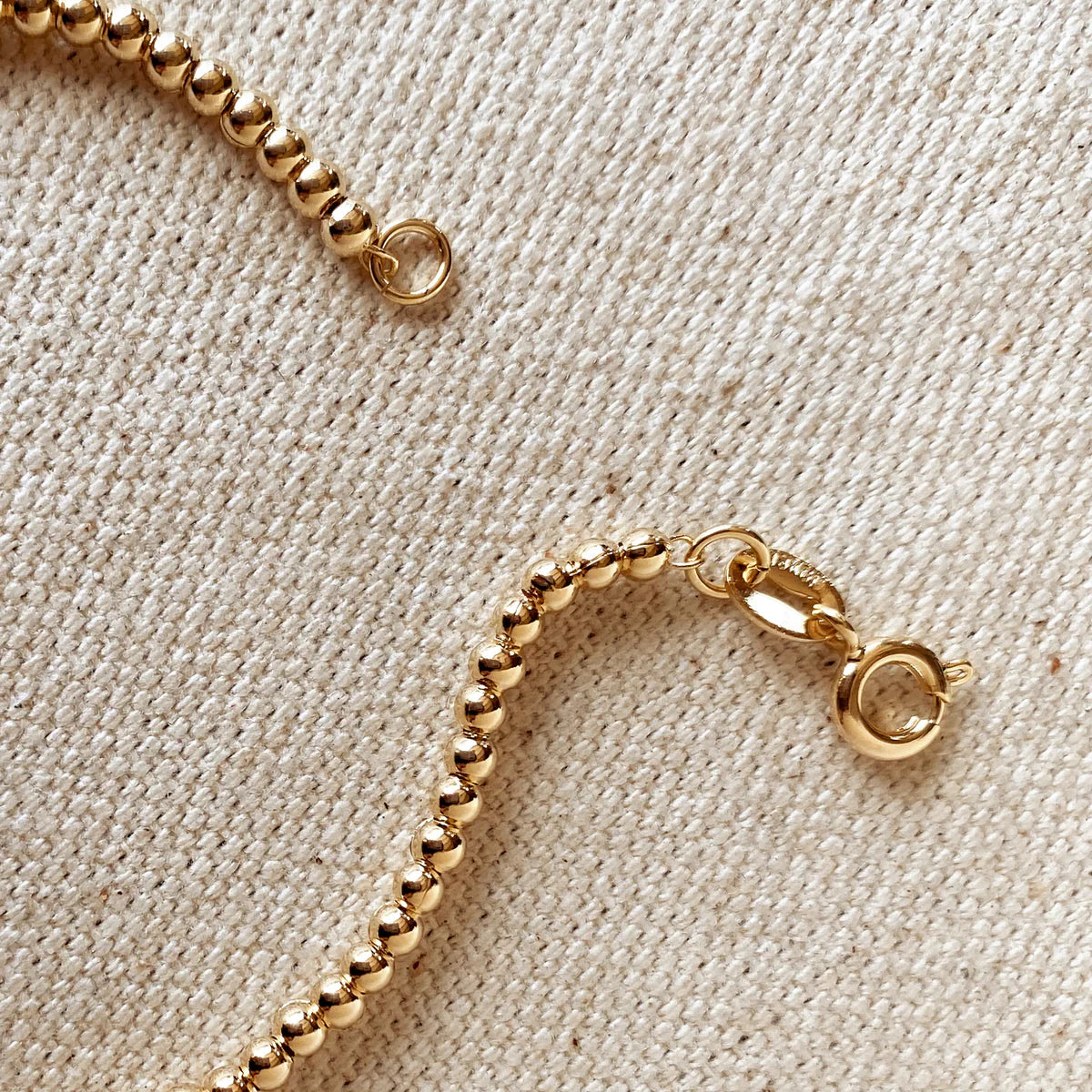 18k Gold Filled 2.5mm Beaded Bracelet