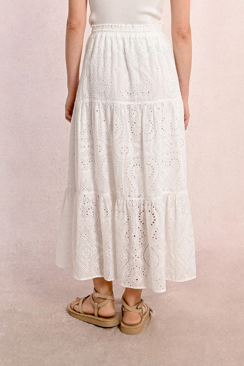 LONG BOHEMIAN SKIRT, OPENWORK