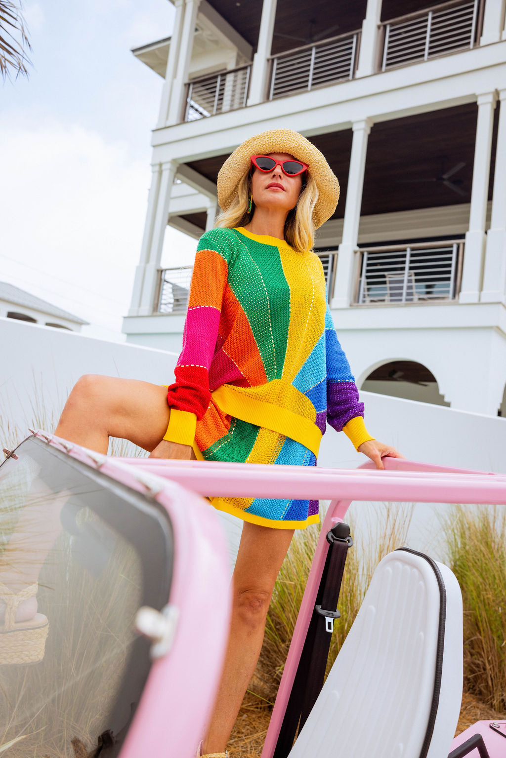 Rainbow Sunshine Rhinestone Short