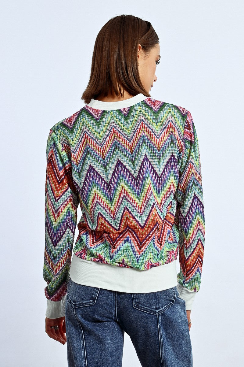 MULTICOLOR KNIT SWEATSHIRT