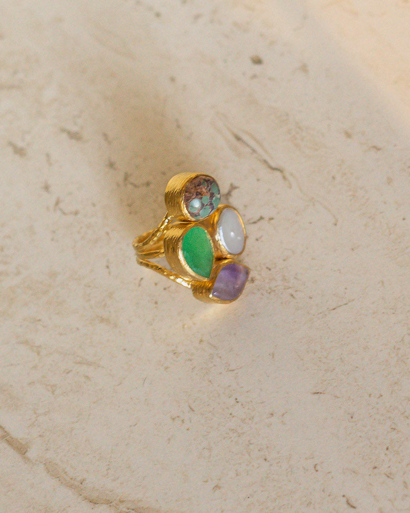 Quad Stone Cluster Ring