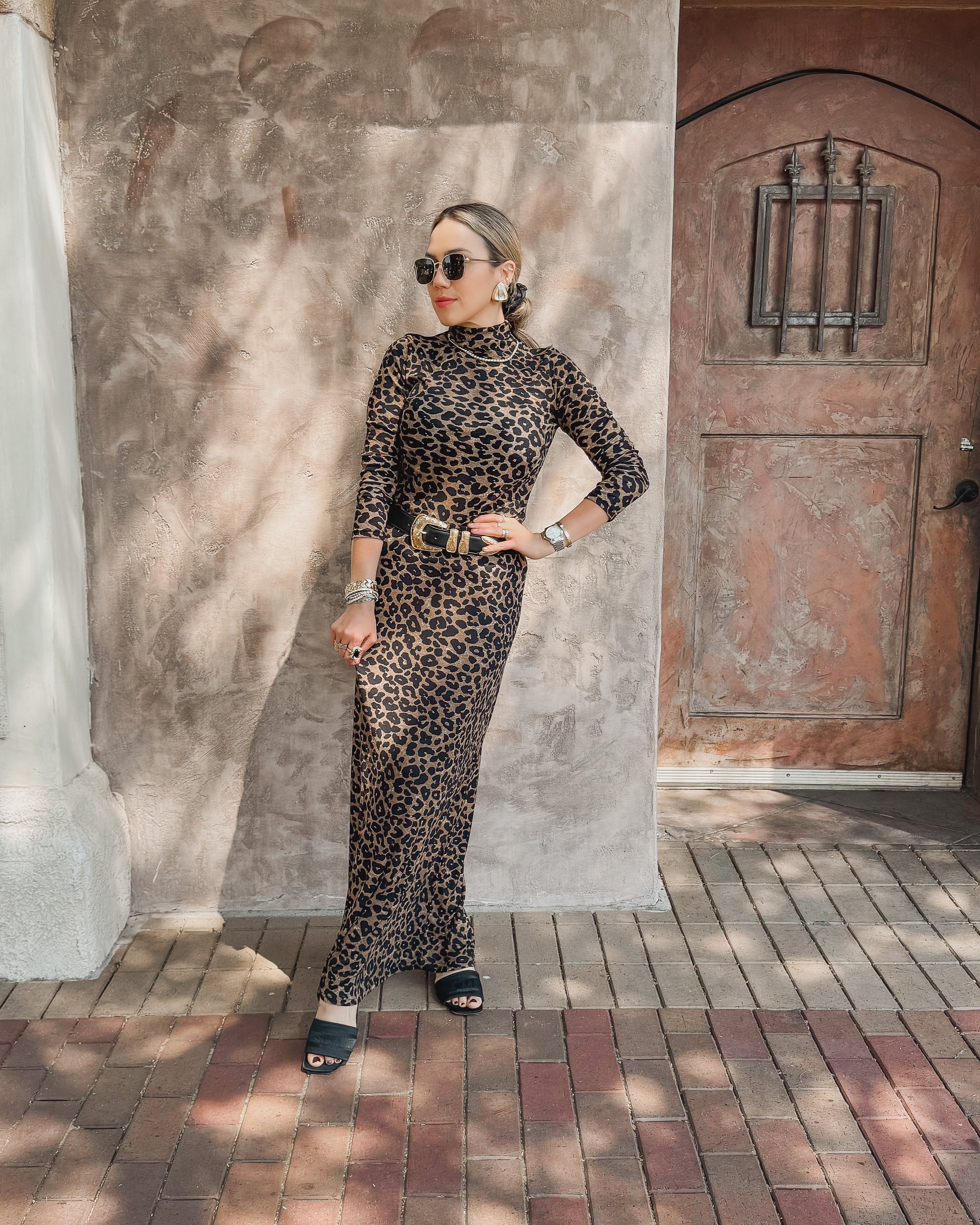 Kelli knitted leopard skirt