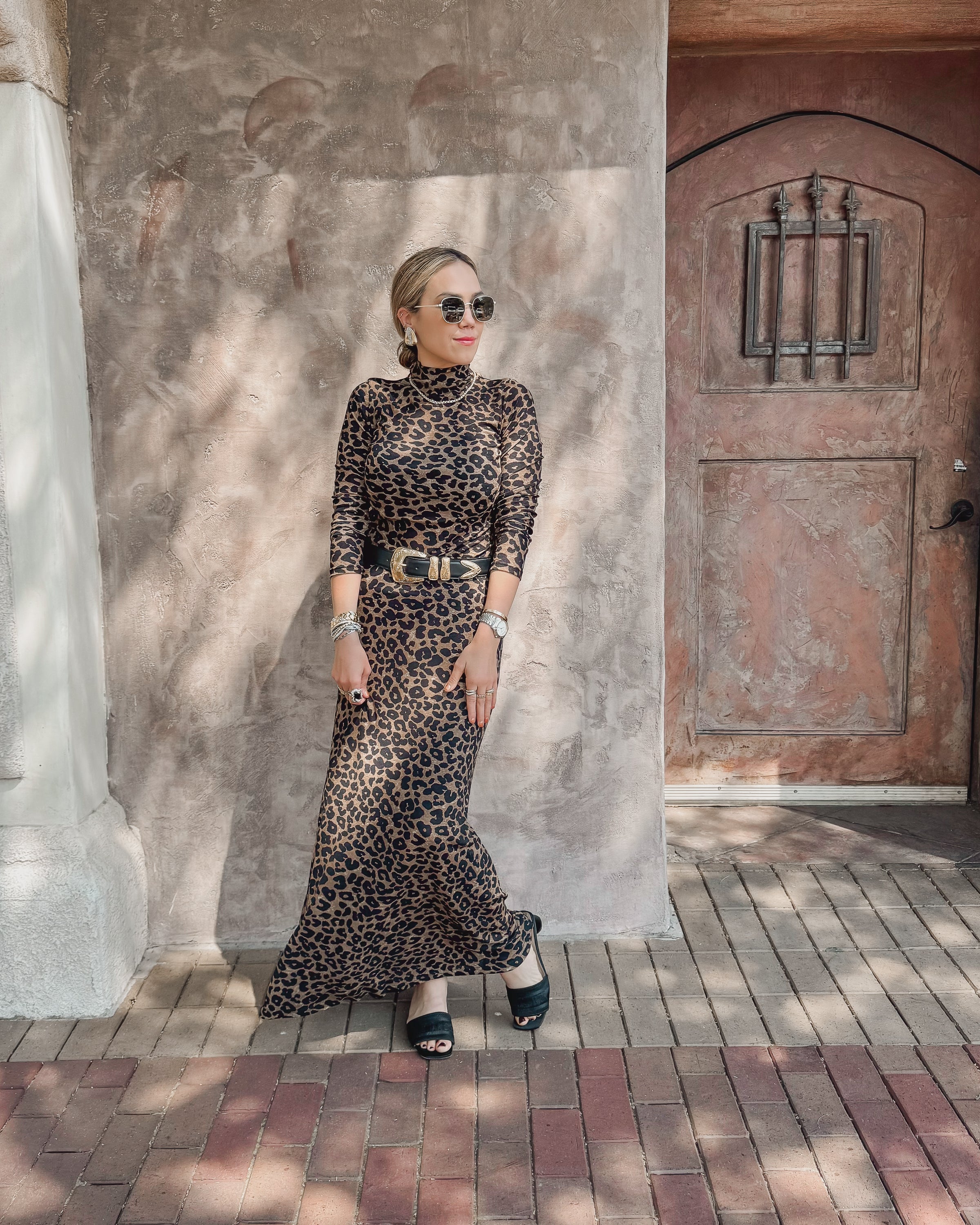Kelli knitted leopard skirt
