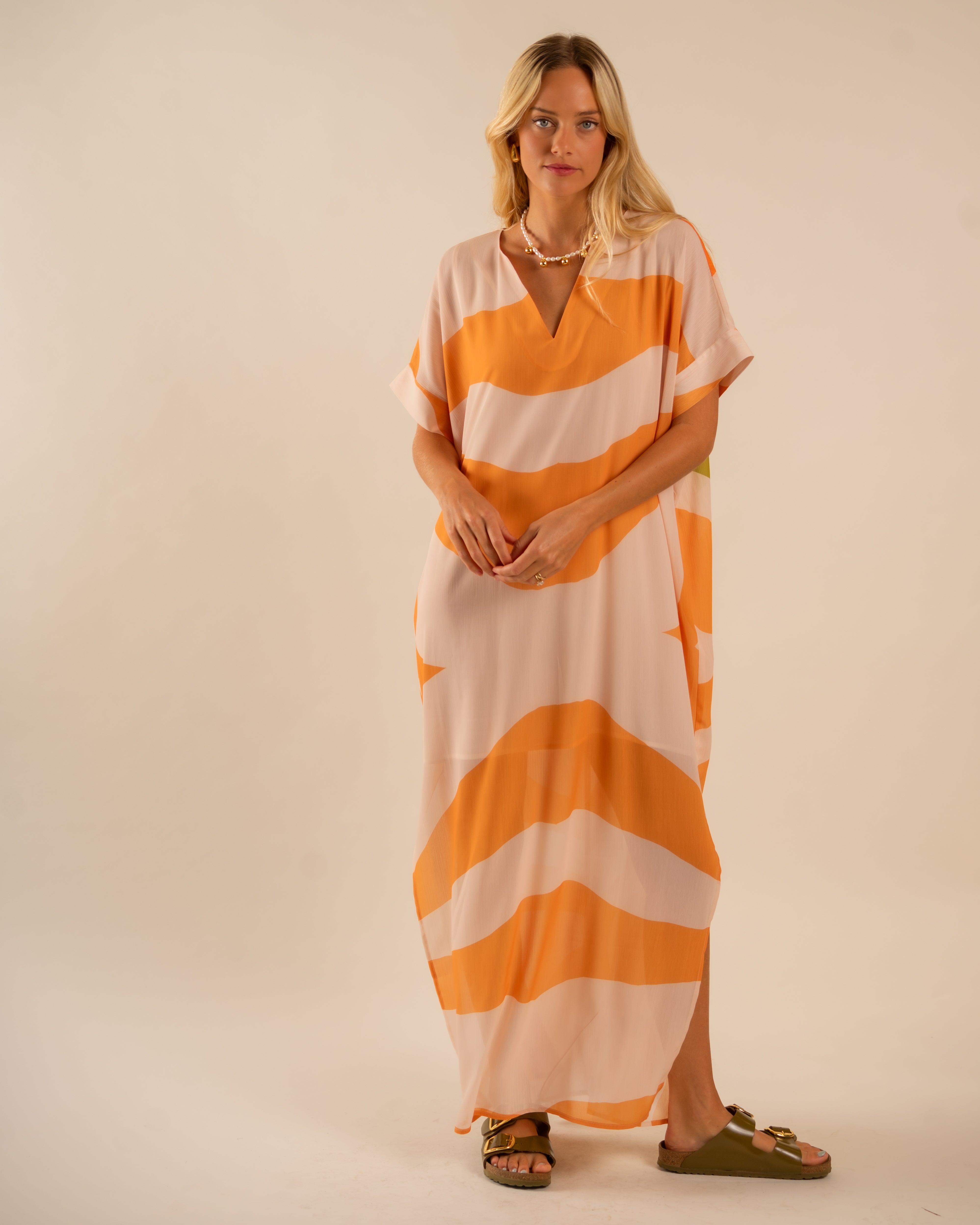 Beatrice Kaftan Dress Sunset Swirling Wind 5