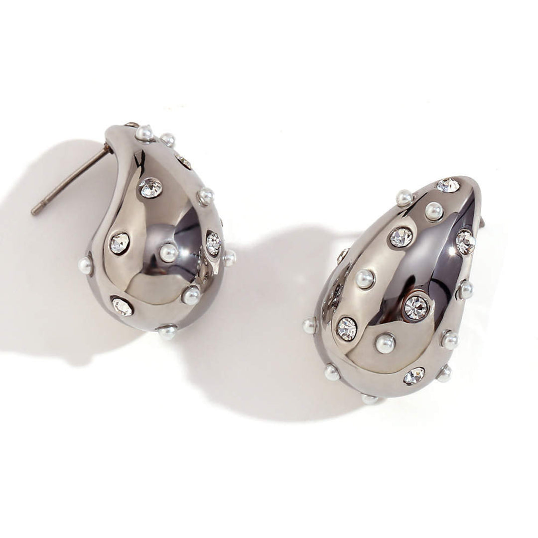 Diamond Droplet Chunky Earrings