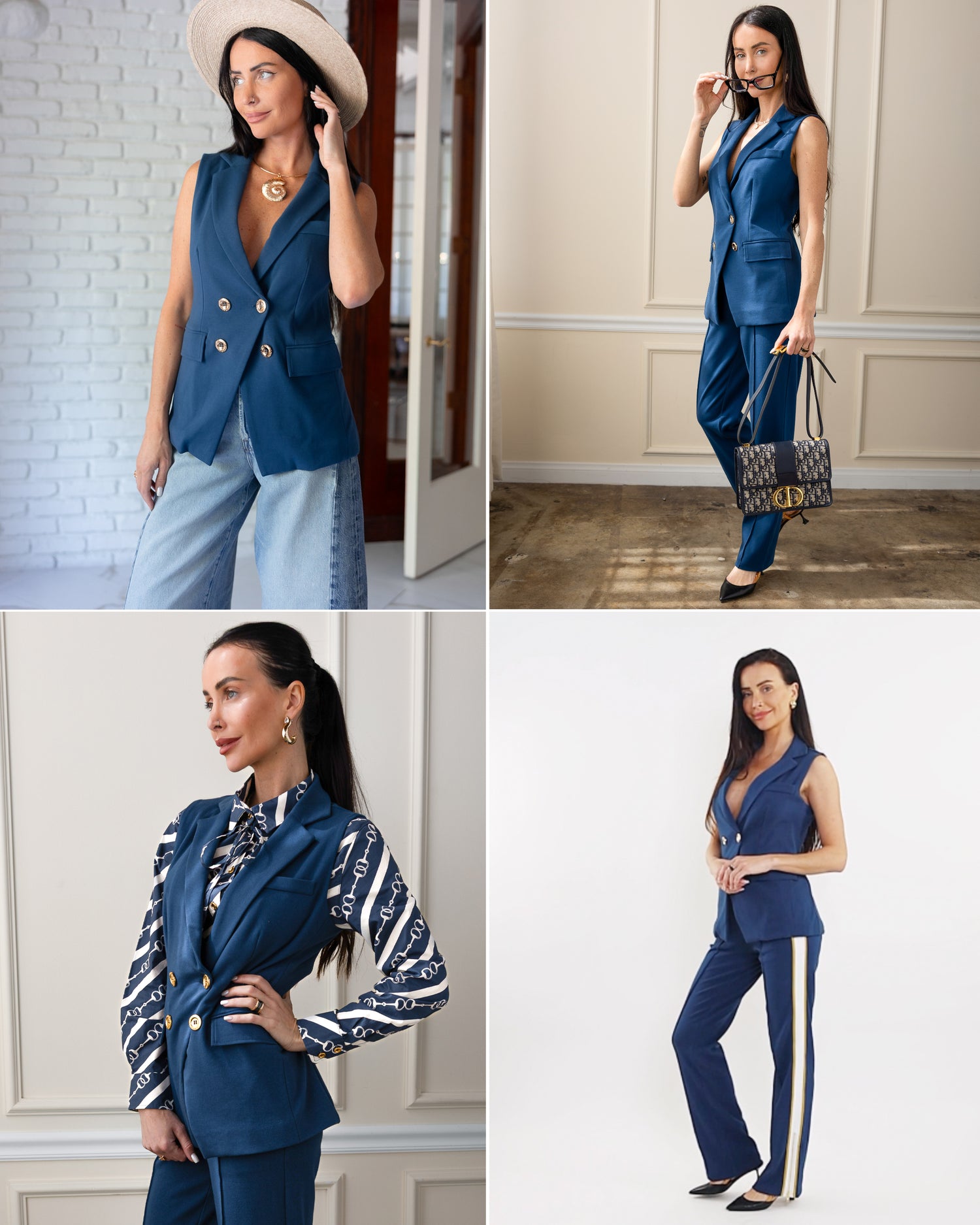 Vanessa Interlock Vest Sailor