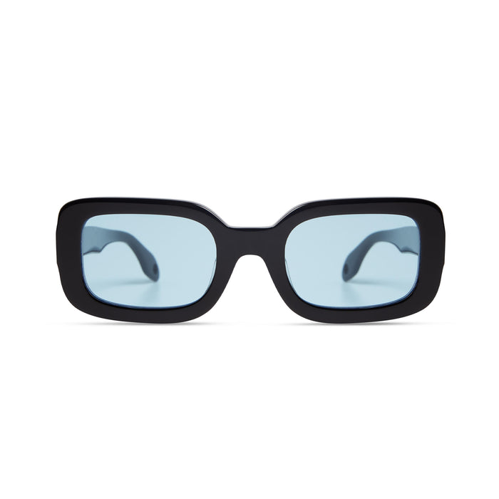 Lexi in Gloss Black Light Blue Lens